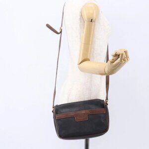 GUCCI Shoulder Bag Leather Black Gold Auth ka362